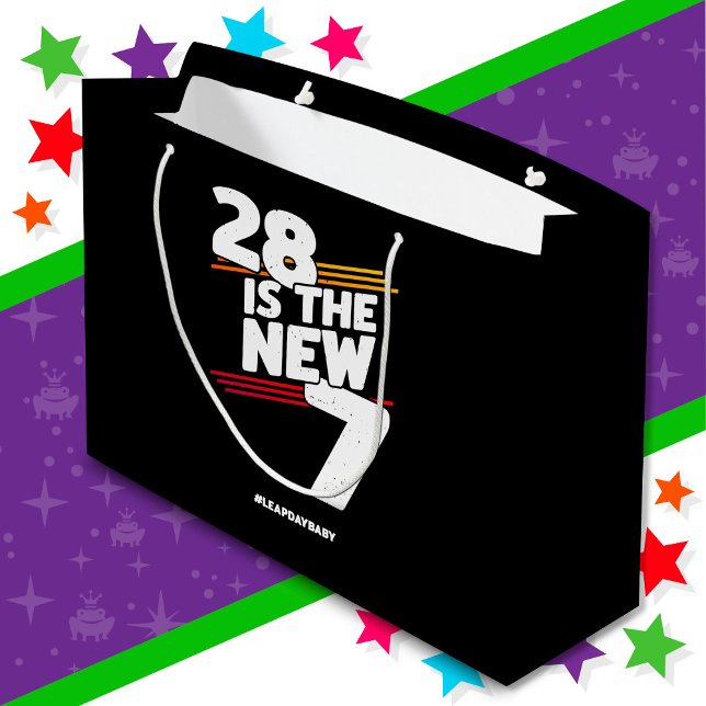 Leap Day 28th Birthday Party New Leap Year Feb 29 Large Gift Bag (Creator Uploaded)