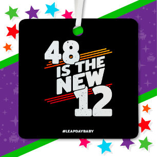 Leap Day 48th Birthday Party New Leap Year Feb 29 Metal Tree Decoration