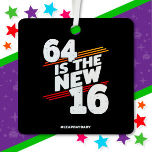 Leap Day 64th Birthday Party New Leap Year Feb 29 Metal Tree Decoration