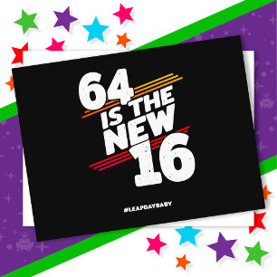 Leap Day 64th Birthday Party New Leap Year Feb 29 Postcard