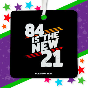 Leap Day 84th Birthday Party New Leap Year Feb 29 Metal Tree Decoration