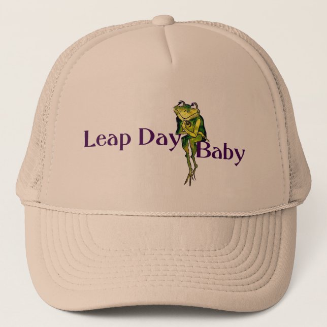 LEAP DAY BABY TRUCKER HAT (Front)