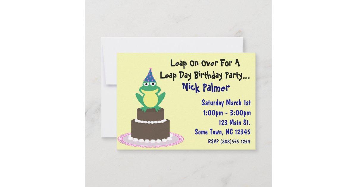 Leap Day Birthday Party Invitation Zazzle
