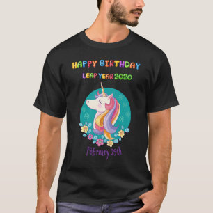 Leap Day Birthday Unicorn February 29th Leap Year T-Shirt