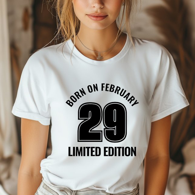 Leap Day Born On Feb 29  Leap Year Birthday T-Shirt (Celebrate Leap Day in style with our exclusive T-shirt, marking the once-in-four-years occasion.)