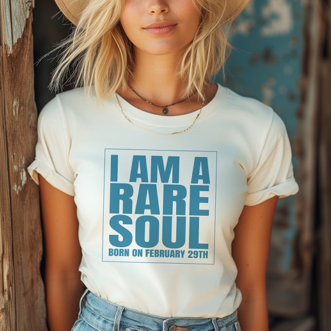 Leap Day Feb 29 Leap Year Birthday A Rare Soul T-Shirt (Celebrate Leap Day in style with our exclusive T-shirt, marking the once-in-four-years occasion.)