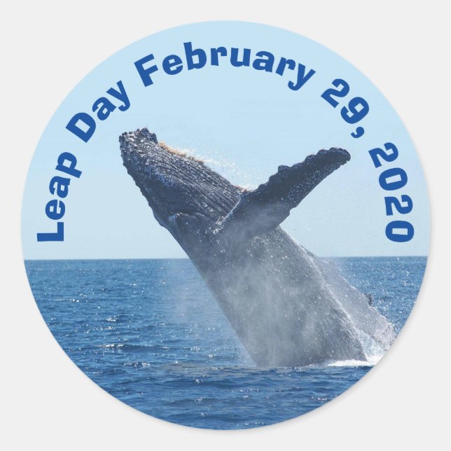 Leap Day February 29, 2020 Classic Round Sticker (Front)