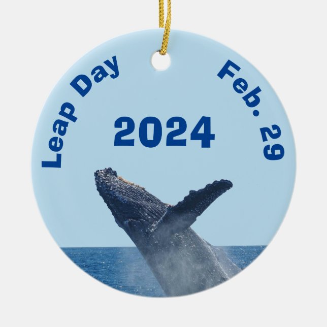 Leap Day February 29, 2024 Ceramic Ornament (Front)
