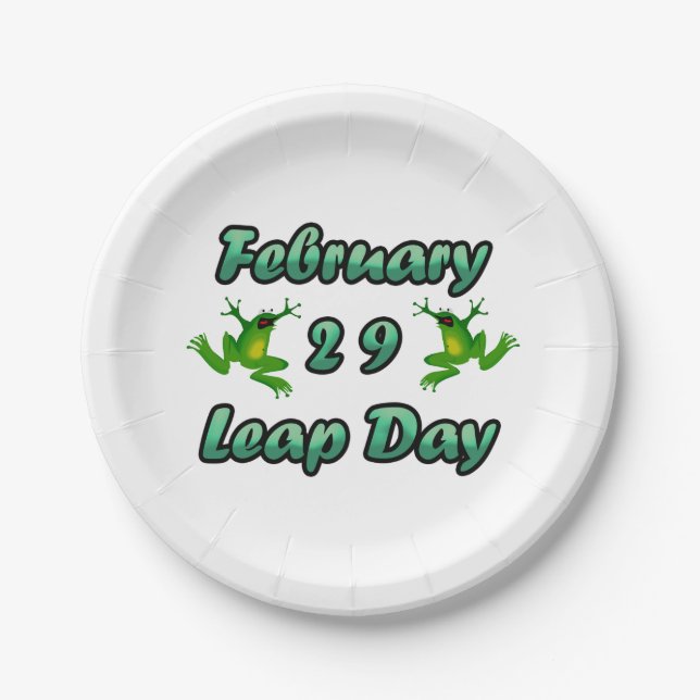 Leap Day February 29 Paper Plate (Front)
