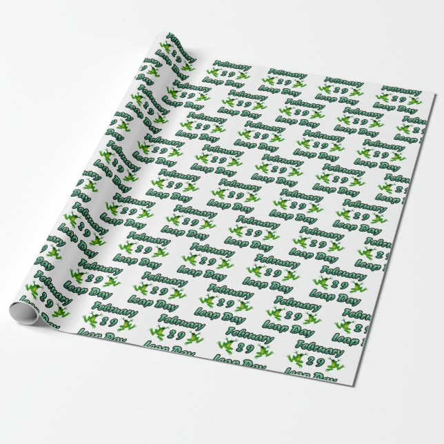 Leap Day February 29 Wrapping Paper (Unrolled)