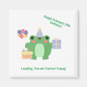 Leap DayFrog Fireworks Birthday Celebration Magnet