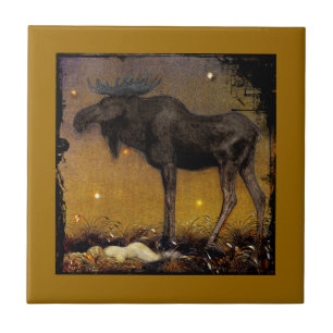 Leap Elk Princess Cotton Asleep Ceramic Tile