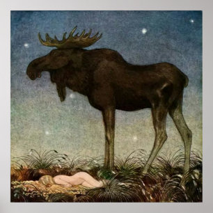 “Leap Finds the Sleeping Princess” by John Bauer Poster