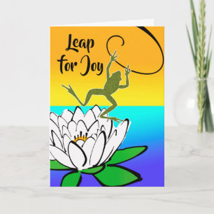 Leap for Joy with Frog and Water Lily Card