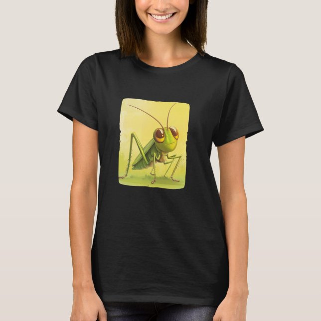 Leap Forward with This Cute Grasshopper Design T-Shirt (Front)