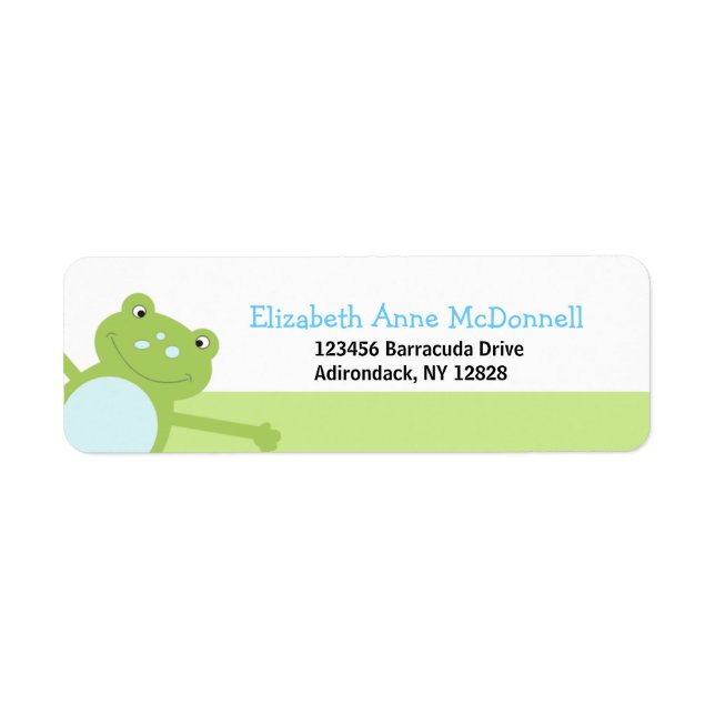 Leap Frog Froggy Custom Address Labels (Green) (Front)