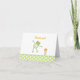 LEAP FROG FROGGY GREEN Folded Thank you note Card
