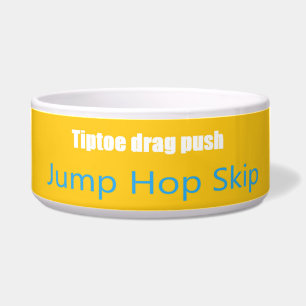 Leap Hop Skip Lean Text design mixed colours