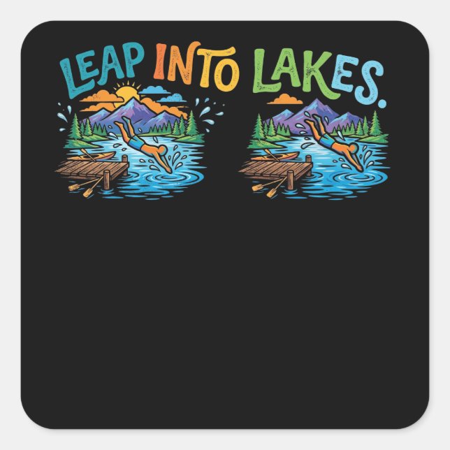 Leap into LakesLeap  Square Sticker (Front)