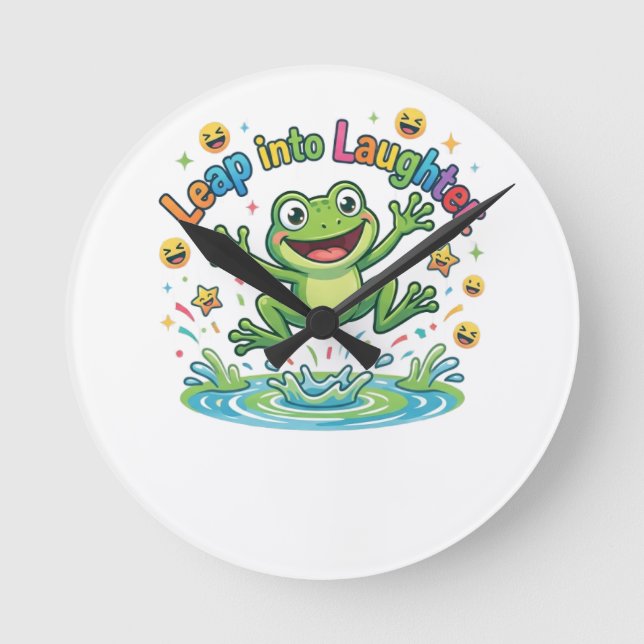 Leap into Laughter Round Clock (Front)