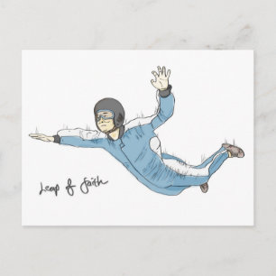 Leap of faith (encouragement) postcard: Skydiving Postcard