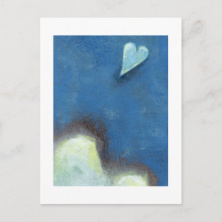 Leap of faith heart Late at Night fun original art Postcard