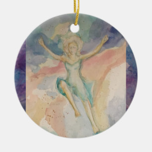 Leap of Faith Jump Feminine Woman M Girard Ceramic Ornament