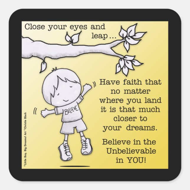 Leap of Faith Square Sticker (Front)