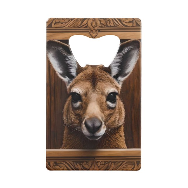 Leap of Nature: A Kangaroo Wood Print, (Front)