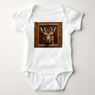 "Leap of Nature: A Kangaroo Wood Print" Baby Bodysuit