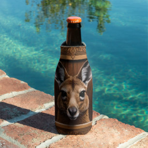 Leap of Nature: A Kangaroo Wood Print, Bottle Cooler