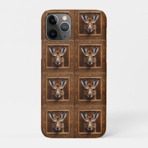 "Leap of Nature: A Kangaroo Wood Print" iPhone 11 Pro Case