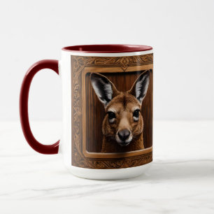 Leap of Nature: A Kangaroo Wood Print, Mug