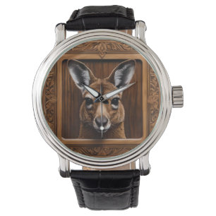 Leap of Nature: A Kangaroo Wood Print, Watch