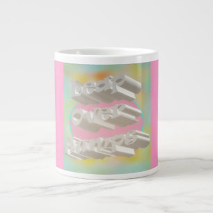 Leap Over Humps art design misty pastels and white Large Coffee Mug