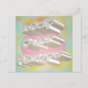 Leap Over Humps art design misty pastels and white Postcard