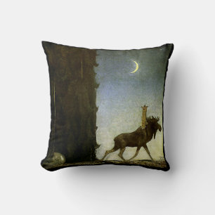 “Leap the Elk” Watercolor by John Bauer Cushion