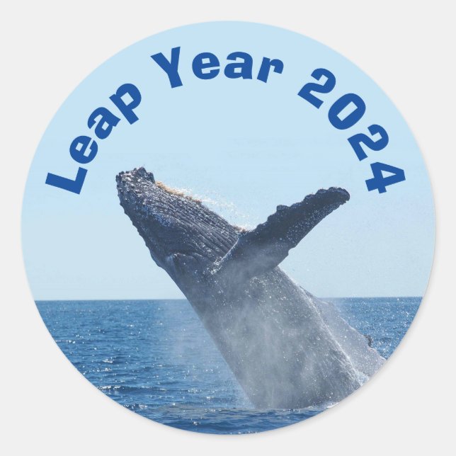 Leap Year 2024 Classic Round Sticker (Front)
