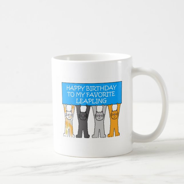 Leap Year Birthday, American spelling. Coffee Mug (Right)