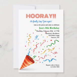 Leap Year Birthday Celebration Invitation