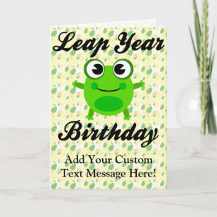Leap Year Birthday, Cute Frog Card