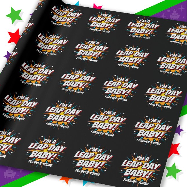 Leap Year Birthday Feb 29th Leap Day Birthday Wrapping Paper (Creator Uploaded)
