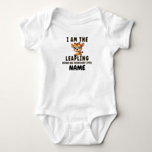 Leap year birthday Funny Leaping Baby Giraffe Bodysuit