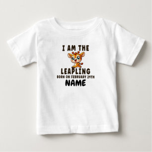 Leap year birthday Funny Leaping Baby Giraffe T-Shirt