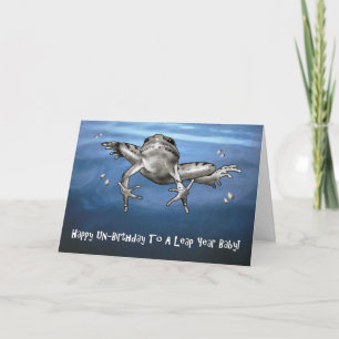 Leap Year Birthday: Happy Un Birthday Leaping Frog Card