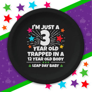 Leap Year Birthday Party 12th Birthday Leap Day Paper Plate