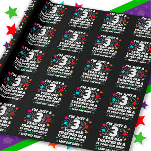Leap Year Birthday Party 12th Birthday Leap Day Wrapping Paper