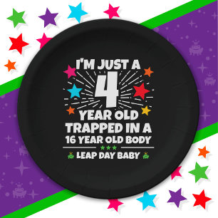 Leap Year Birthday Party 16th Birthday Leap Day Paper Plate