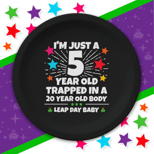 Leap Year Birthday Party 20th Birthday Leap Day Paper Plate