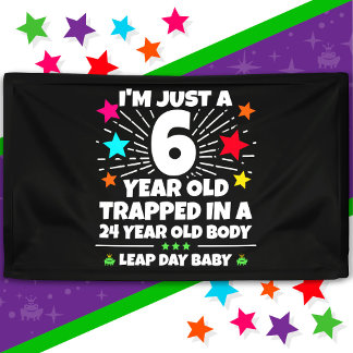 Leap Year Birthday Party 24th Birthday Leap Day Banner